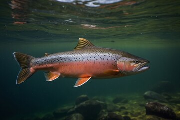 A salmon in its natural environment the river