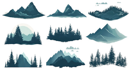 A scenic winter mountain landscape featuring snow-covered peaks, towering trees, and a panoramic view of the serene alpine valley under a cloudy sky