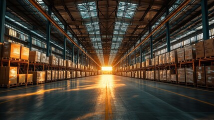 A B2B warehouse where goods are being prepared for shipment, with employees coordinating logistics.