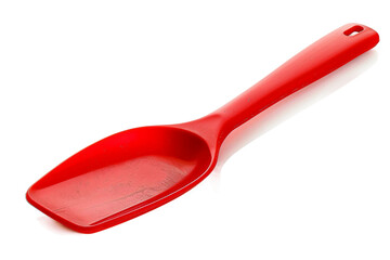 Easy-to-clean red silicone spatula perfect for everyday use isolated on transparent background