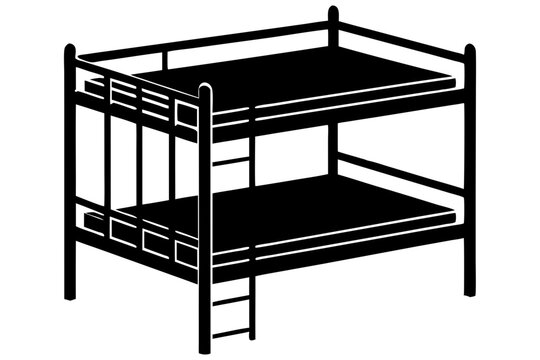 recommend clip art: bunk bed black silhouette vector illustration