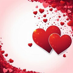 Red Hearts Background Valentines Day Love Romantic