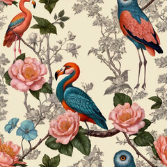 Naklejka premium seamless pattern with birds