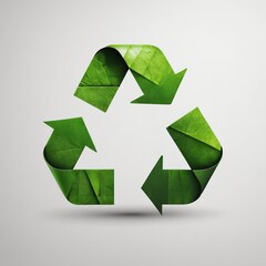 Obraz premium Green Leaf Recycle Symbol Nature Ecology Design