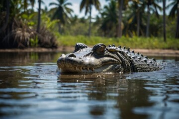 Obraz premium A saltwater crocodile in its natural environment