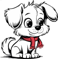 A cute dog cartoon vector art illustration.