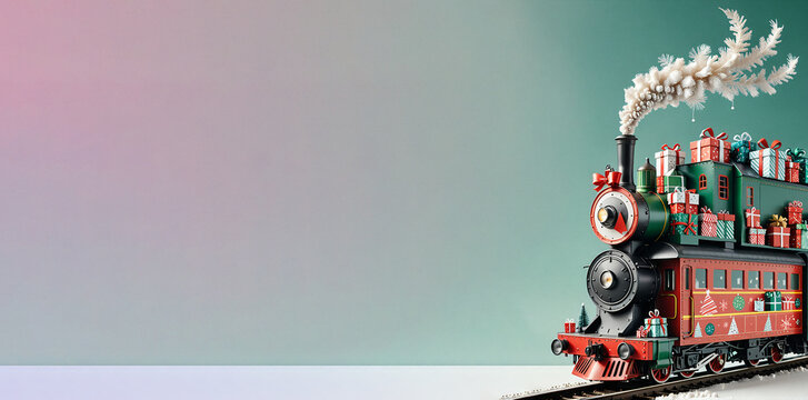 Personalized Whimsical Holiday Train for banner