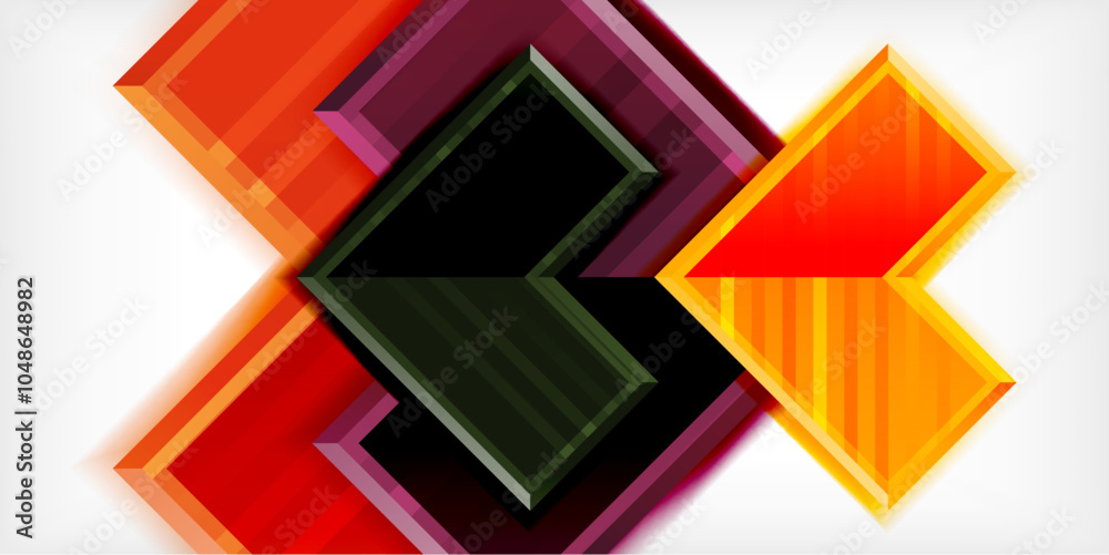 Aufkleber Arrow symbols created with 3d effects and line texture geometric abstract background