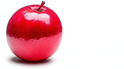 Red Apple Isolated on White Background Fresh Fruit Healthy Food Diet Nutrition Organic