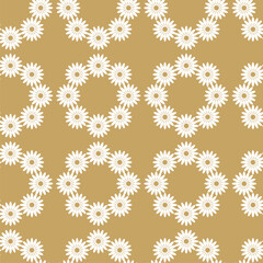 Abstract geometric pattern with crosses, stripes, lines. Seamless vector background. White and gold ornament. Modern reticulated graphic design.
