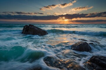 Fototapeta premium A aesthetically pleasing image of the sea 