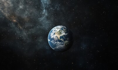 Planet Earth in Space with North America in View