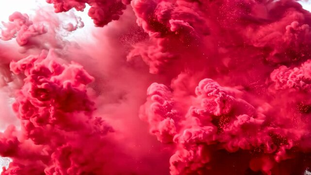 A red cloud of smoke is billowing out of a fire. The smoke is thick and dense, creating a sense of chaos and destruction. The image evokes feelings of danger and urgency