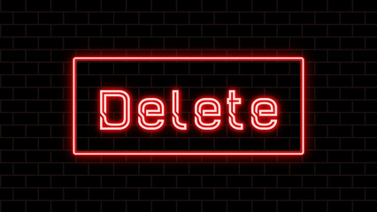 Delete key のネオン文字