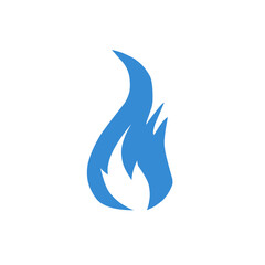 blue fire vector icon