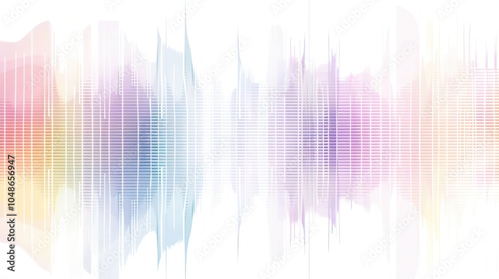 Wall mural abstract colorful digital audio waveform visualization