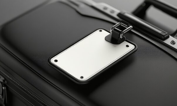 Stylish luggage tag mockup with personalized details