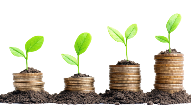 A stack of gold coins representing wealth and financial success