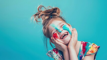 Naklejka premium child with painted face