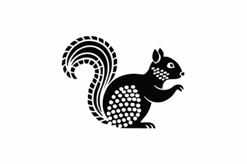 Playful Squirrel Silhouette Design