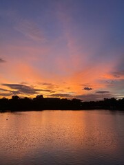 sunset over the river