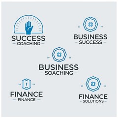 fainance logo Investment icon set. Containing investor, mutual fund, asset, risk management