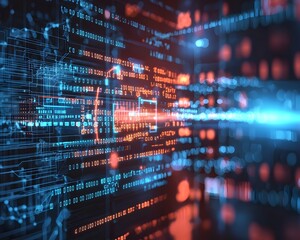 Fototapeta premium Quantum Internet Interface Visualizing Advanced Data Encryption and Communication Technology Concept