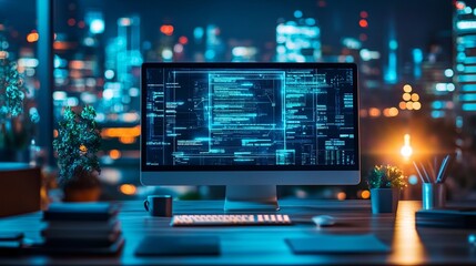 Obraz premium computer circuit board in the office