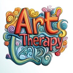 Colorful 'Art Therapy' lettering design.