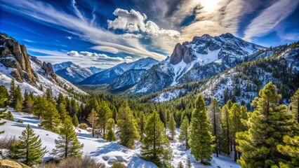 Snow-Covered Alpine Terrain in Mount Charleston - Scenic Hiking and Climbing Spot Near Las Vegas