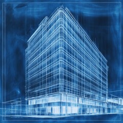 Fototapeta premium Blueprint of a modern building