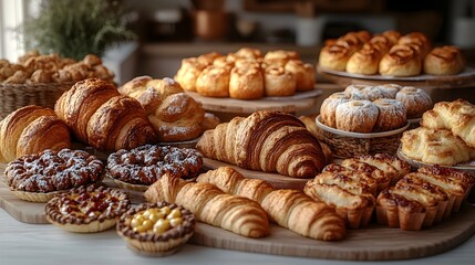 Mouthwatering Homemade Baked Treats Displayed in Cozy Country Kitchen