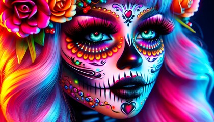 Fototapeta premium Halloween: Flores del Inframundo