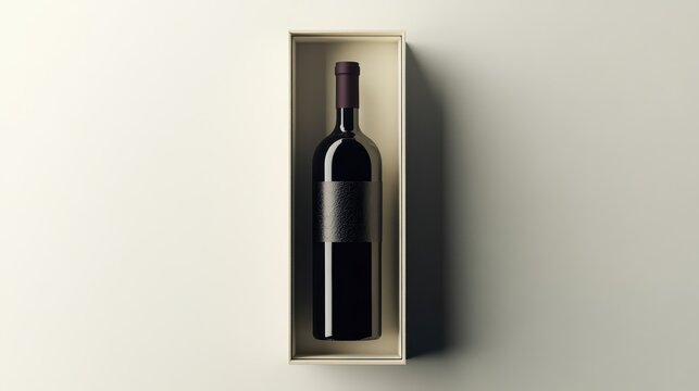 wine bottle and box packaging design, wine packaging, mock-up