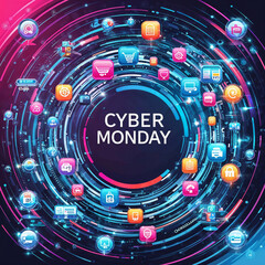 Fototapeta premium A visually captivating Cyber Monday design for banner , wallpaper