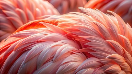 Fototapeta premium Stunning Close-up of Pink Flamingo Feather Textures for Nature Photography