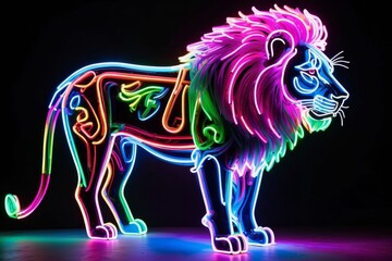 The king of the jungle, the lion with a mix of colour showing the beauty of the portentous animal