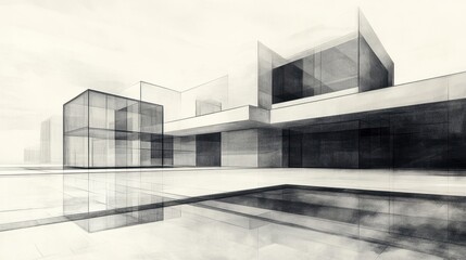 Obraz premium Geometry and perspective of modern architecture