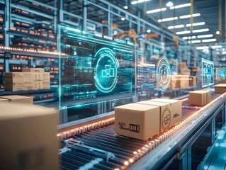 Streamlined Automated Supply Chain Management System with Futuristic Digital Interface for Efficient Resource Tracking and Optimization