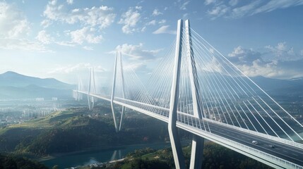 Obraz premium Modern Bridge Architecture hyp er realistic
