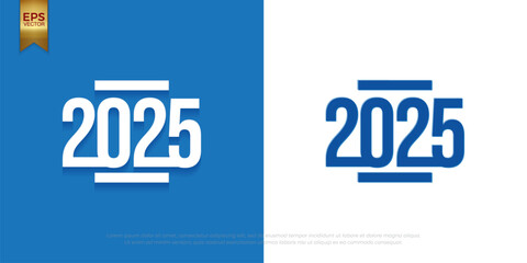 Vector 2025 text logo design calendar celebrations