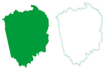 Itaju do Colonia municipality (Bahia state, Municipalities of Brazil, Federative Republic of Brazil) map vector illustration, scribble sketch Itaju do Col&ocirc;nia map