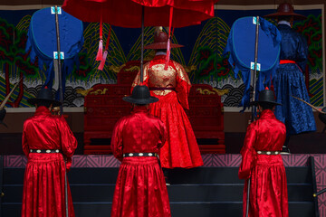 Naklejka premium Military ceremonies of the Joseon Dynasty held at Gyeongbokgung Palace