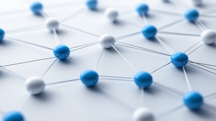 Obraz premium background featuring interconnected nodes and lines in blue and white