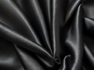 Obraz premium Elegant Black Satin Fabric With Luxurious Texture. generator AI