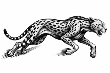 Fototapeta premium Agile Cheetah Silhouette Design