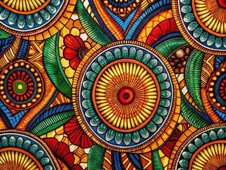 Fototapeta premium Vibrant African Fabric Pattern - High Definition Cotton Textures for Vintage Style Photography