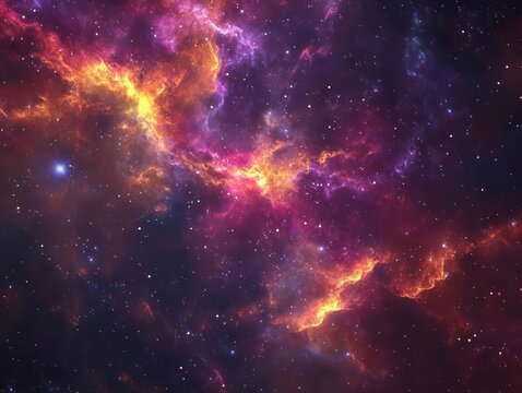 vibrant science fiction nebula filled with swirling colors and stars, creating a mesmerizing cosmic background that ignites the imagination and evokes curiosity about the universe