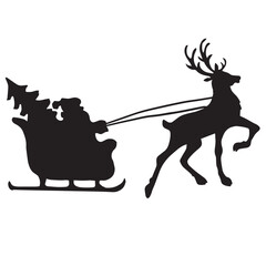 Sleigh silhouette animal sleigh celebration decoration black fly country holiday