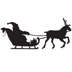 Sleigh silhouette animal sleigh celebration decoration black fly country holiday